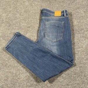 DU/ER Slim Fit L2X Jeans Mens 38x30 Faded Blue Workwear Denim Retro Style